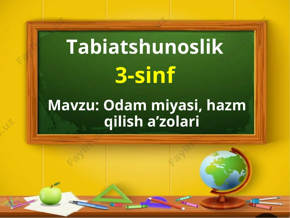 3 sinf tabiatshunoslik 5-dars — PPT
