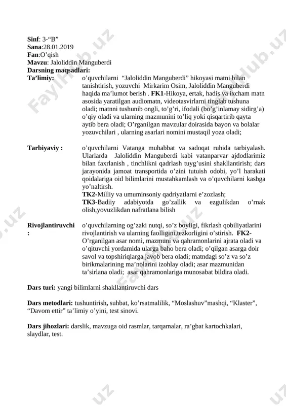 3b ochiq dars ishlanmasi — DOCX