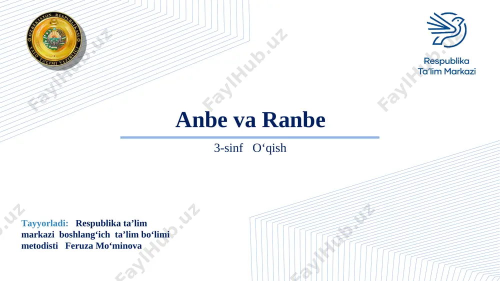 3-sinf o`qish fani anbe va ranbe — PPT
