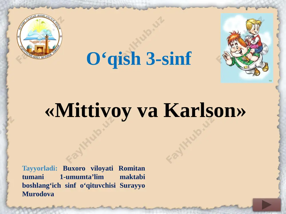 mittivoy va karlson 3-sinf — PPTX