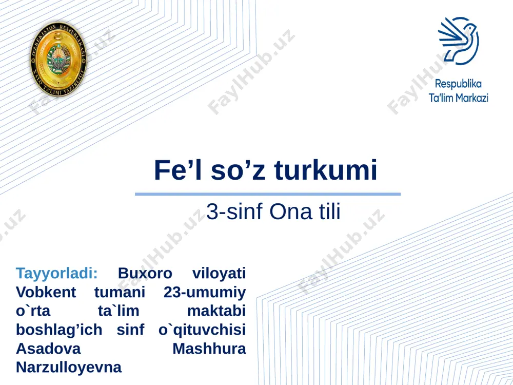 fe'l so'z turkumi — PPTX