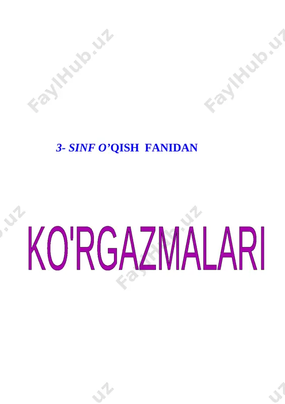 3- sinf o'qish shoir va yozuvchilar — DOCX