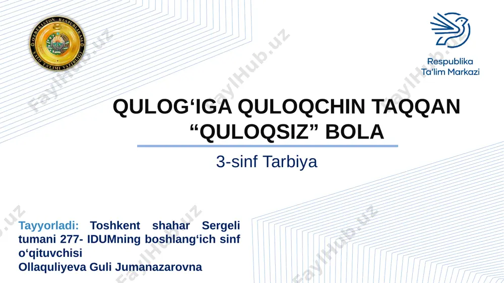 3-sinf tarbiya — PPTX