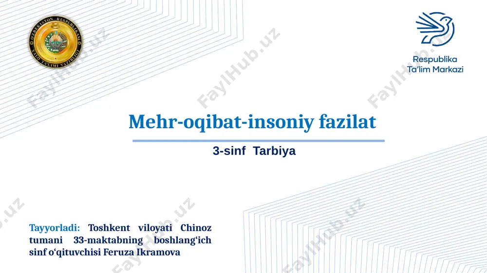 3-sinf tarbiya — PPTX