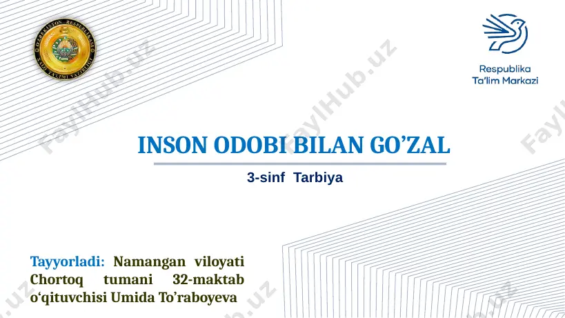 3-sinf tarbiya — PPTX