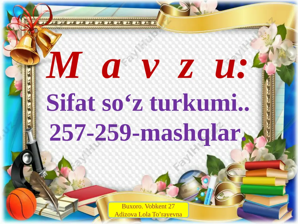 sifat so'z turkumi — PPTX