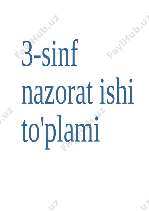 matematikadan nazorat ishlari namunalari 3 — DOCX