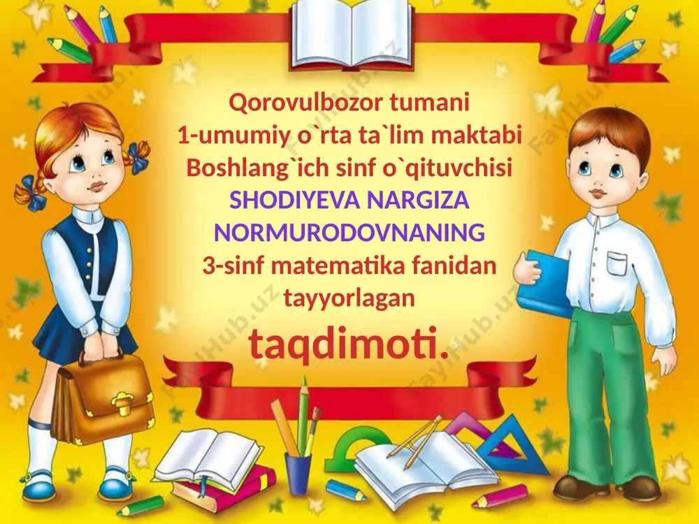 3-sinf matematika — PPTX