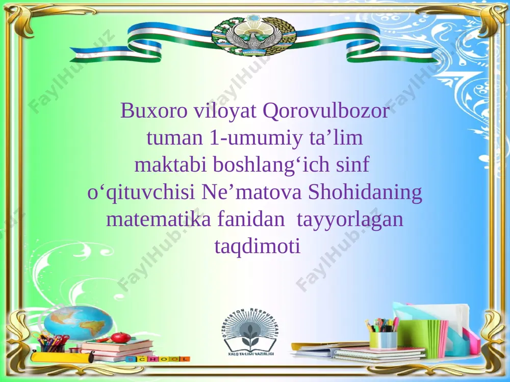 3-sinf matematika — PPTX