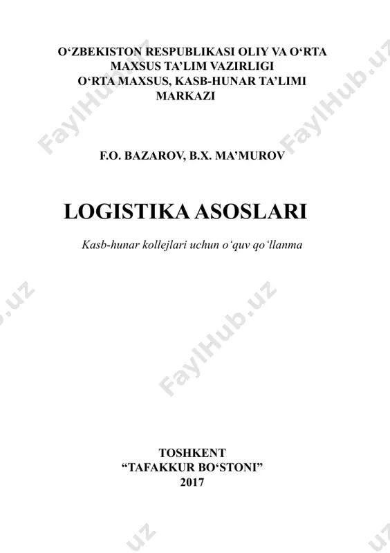 [@kitoblaro_bot] logistika asoslari — PDF
