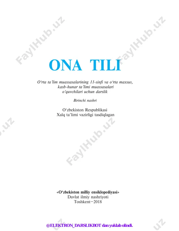 11-sinf ona tili (@elekton_darslikbot) — PDF