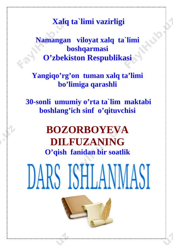 3-sinf olma dars ishlanma — DOCX