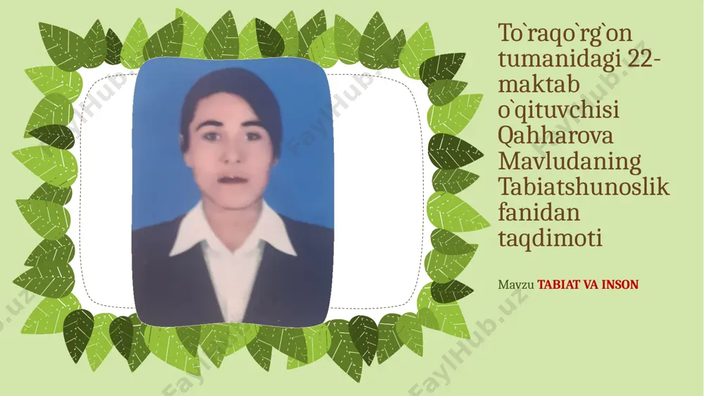 3-sinf tabiat mavluda — PPTX