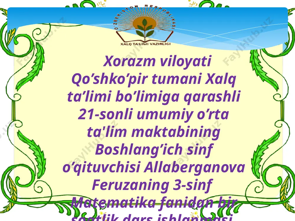 allaberganova feruza 3-sinf — PPTX