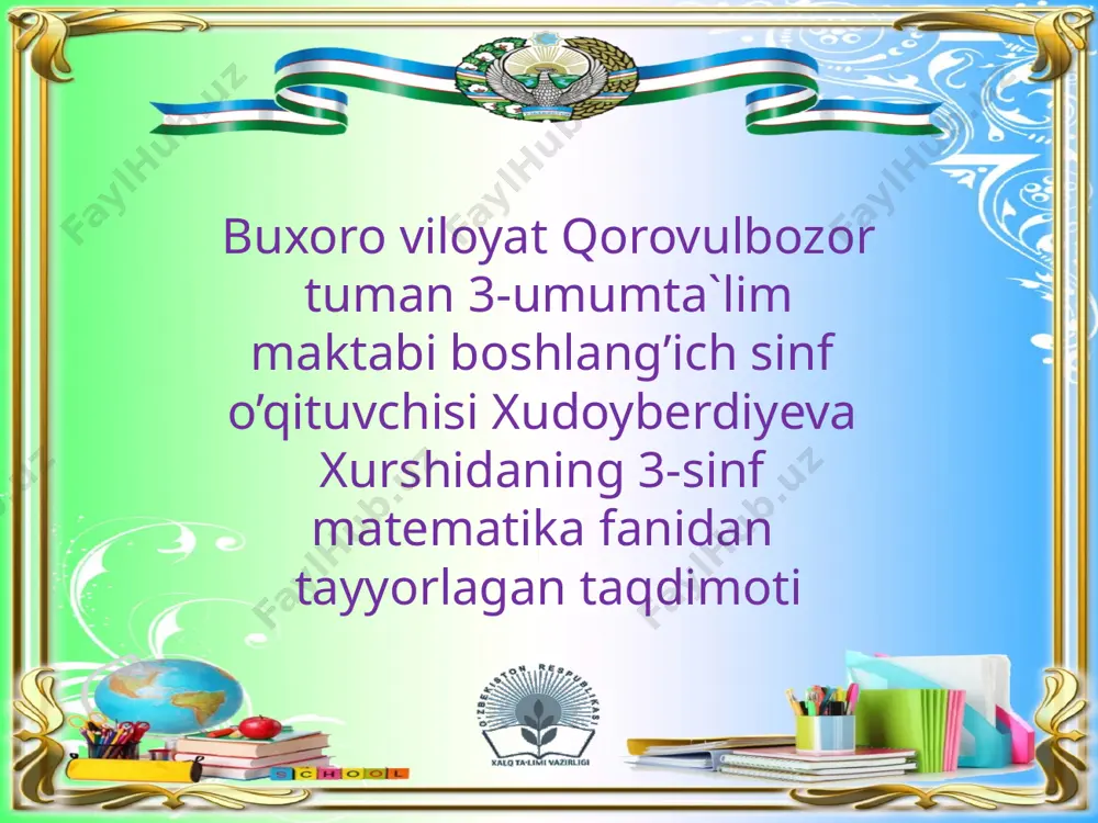 3-sinf matematika 16-dekabr — PPTX