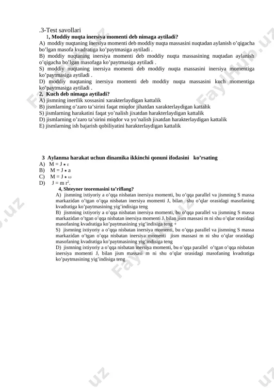 3-test savollari — DOCX
