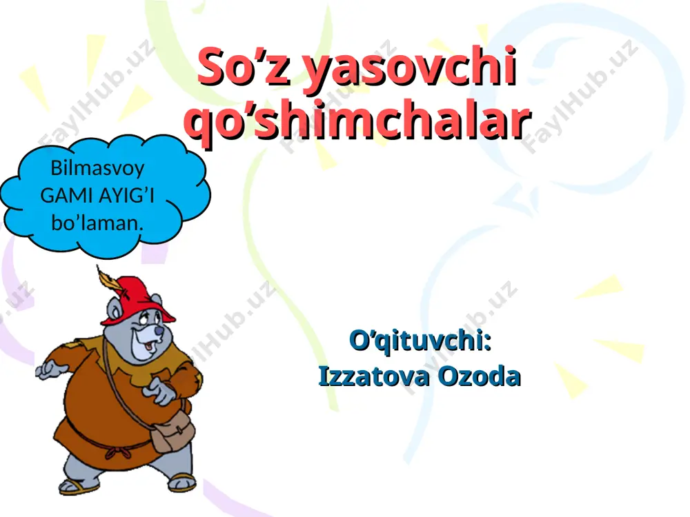 so'z yasovchi qo'shimcha — PPT