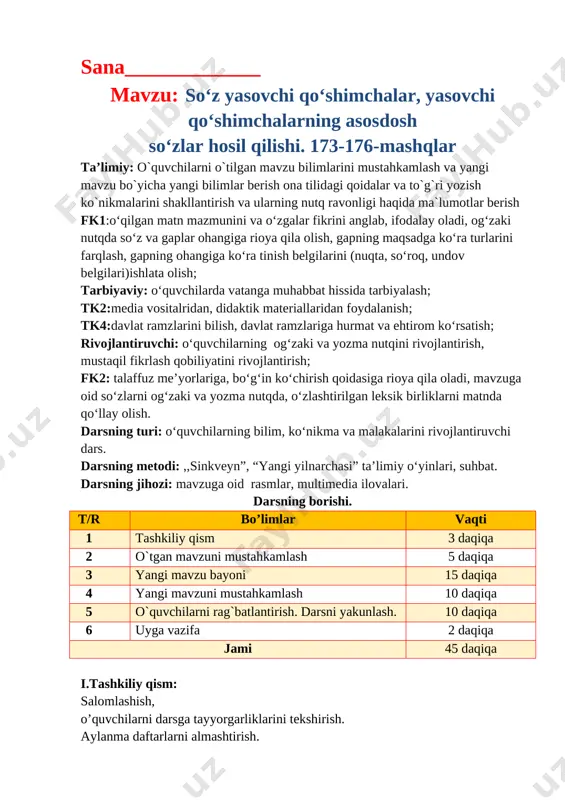 dars ishlanma — DOCX