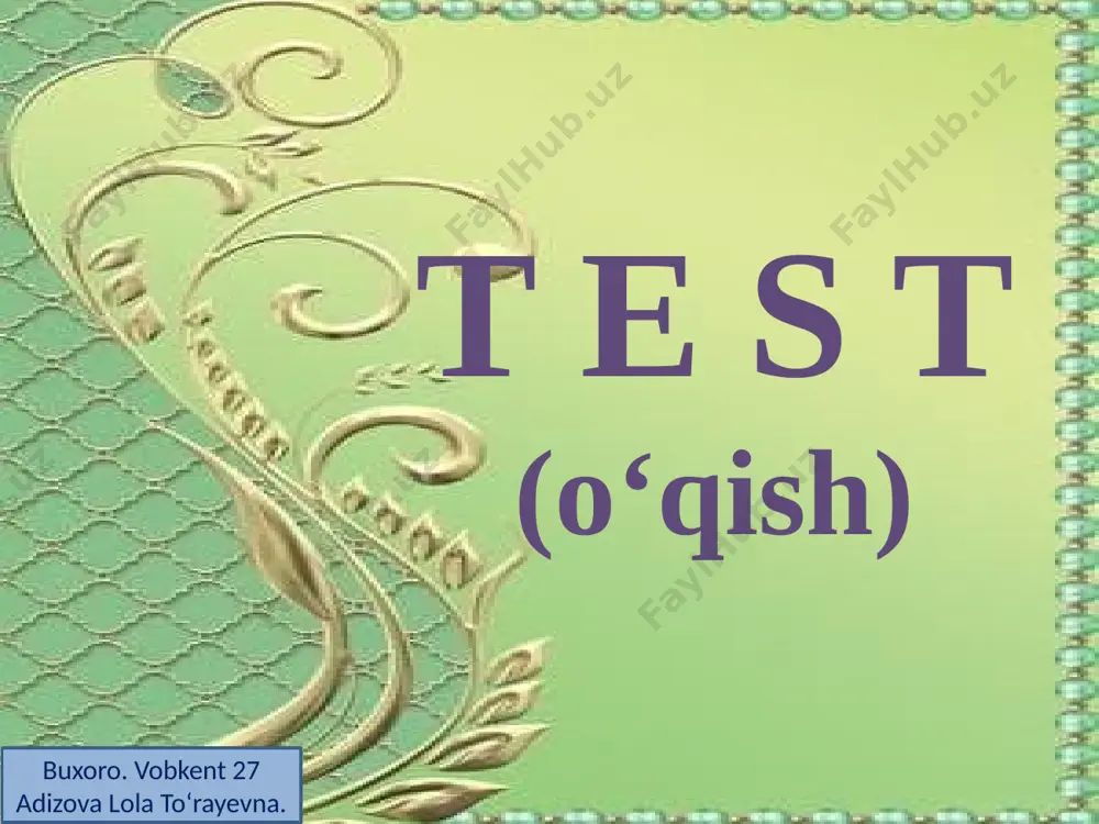 o'qish. 2-chorak — PPTX