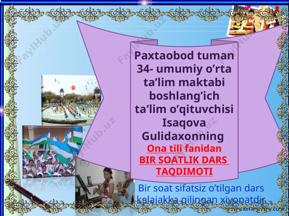 ona til 3-sinf taqdimot — PPT