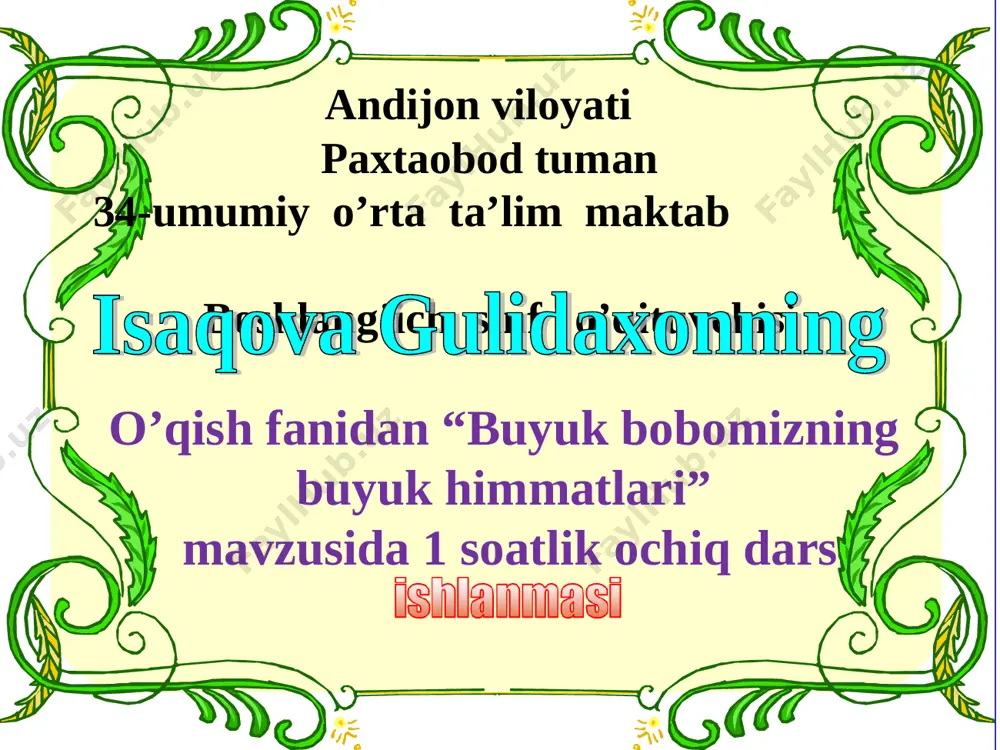 amir temurga slayd 3-sinf — PPT