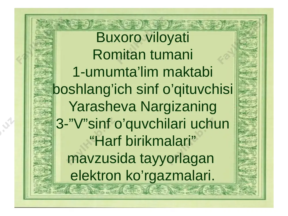 harf birikmalari 2019 — PPTX