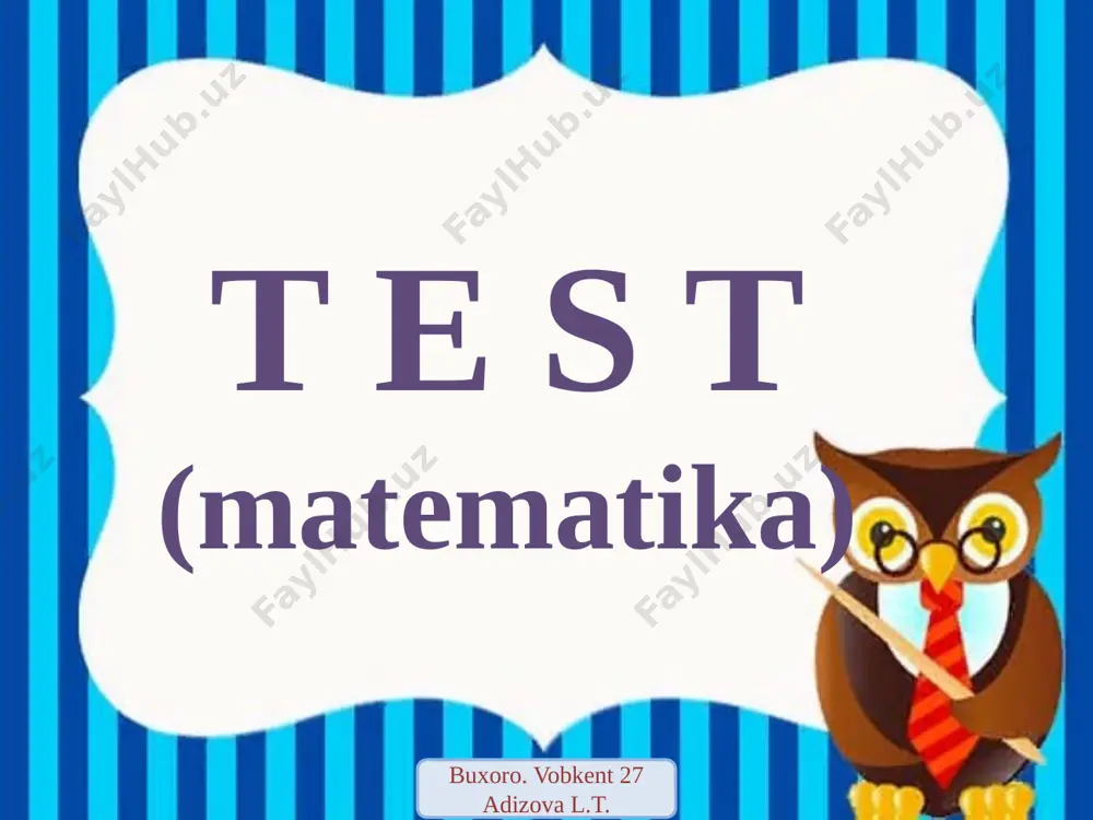 1-dekabr. matem test — PPTX