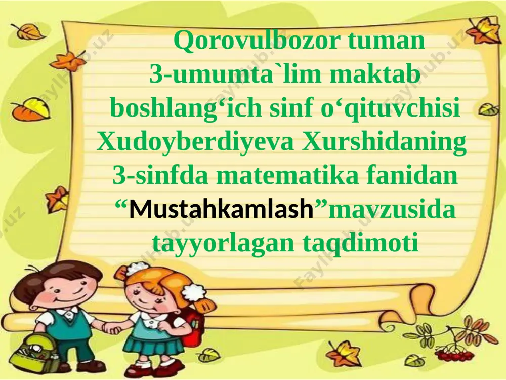 3-sinf matematika — PPTX