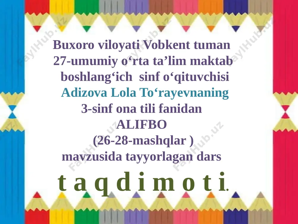 alifbo. 26-28-mashqlar — PPTX