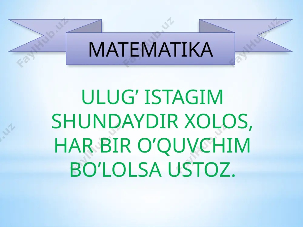 3-sinf matematika — PPTX