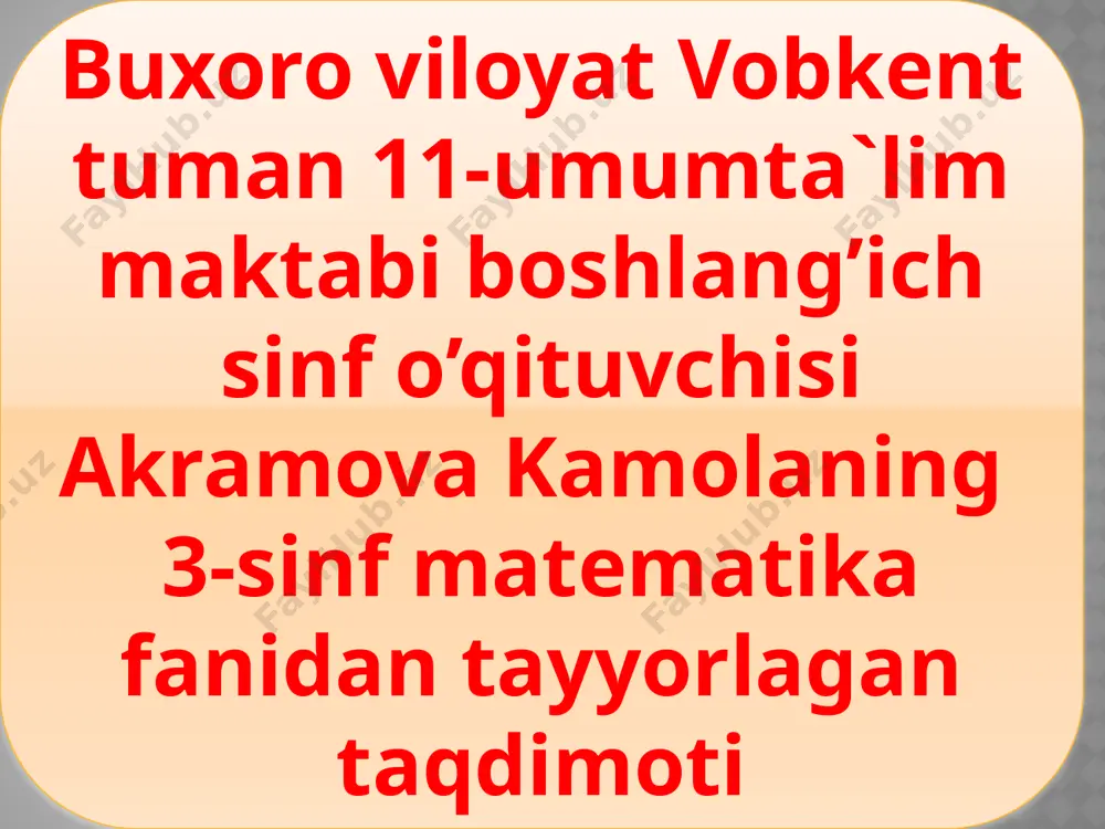14-oktabr matematika — PPTX