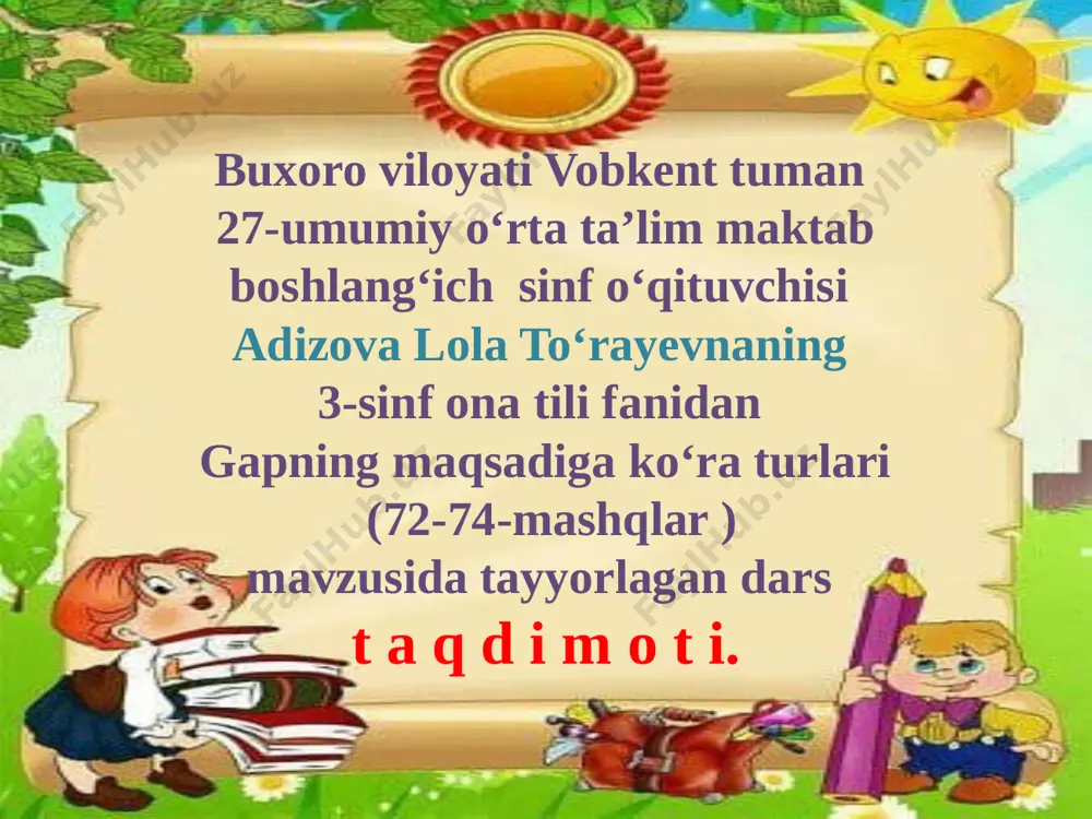 18-oktabr. 72-74-mashqlar. — PPTX