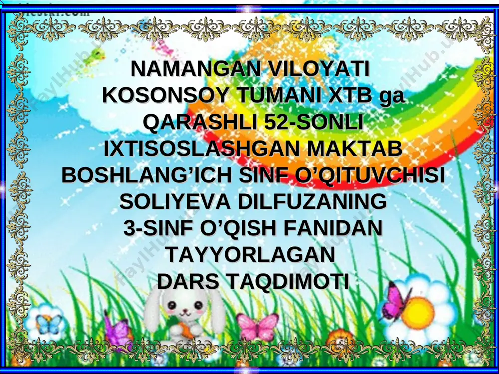 o'qish 3-sinf taqdimot — PPT