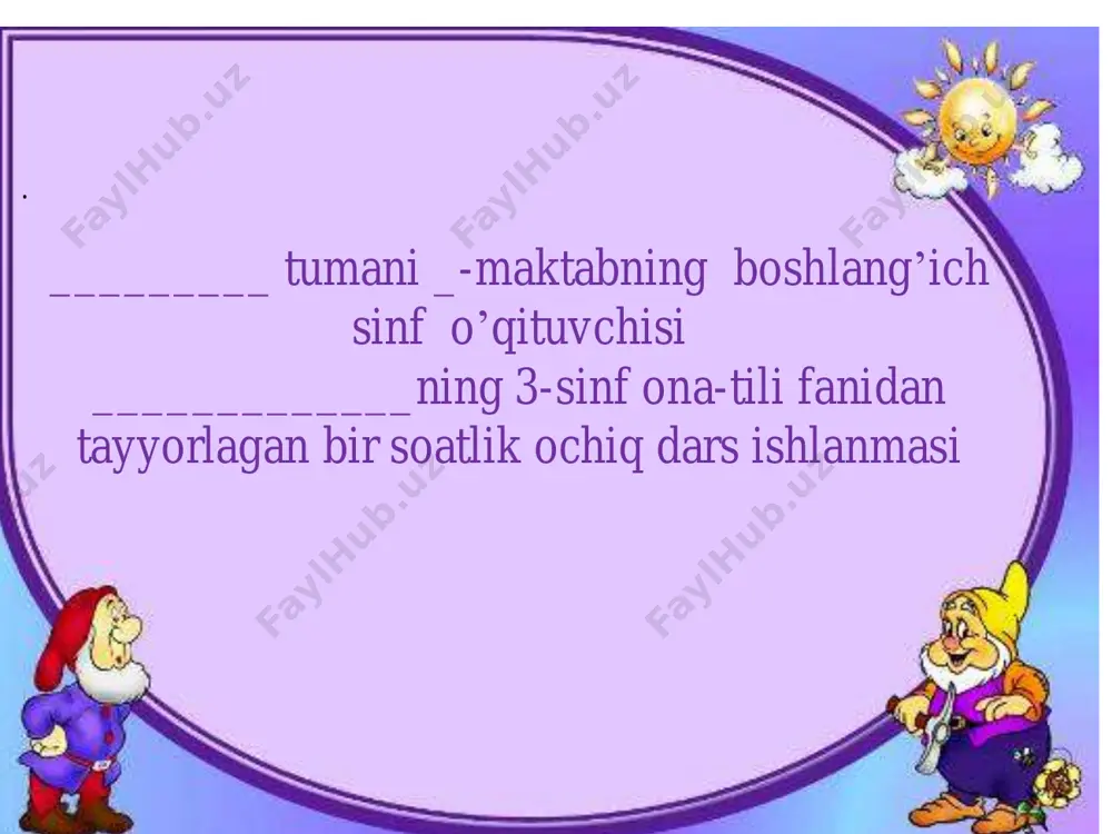 3 sinf ona tili tovushlar va harflar 1-chorak — PDF