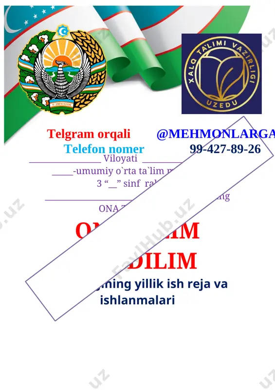 3-sinf oona tili to'garak 68-s 2021-2022-yil(2) — DOCX