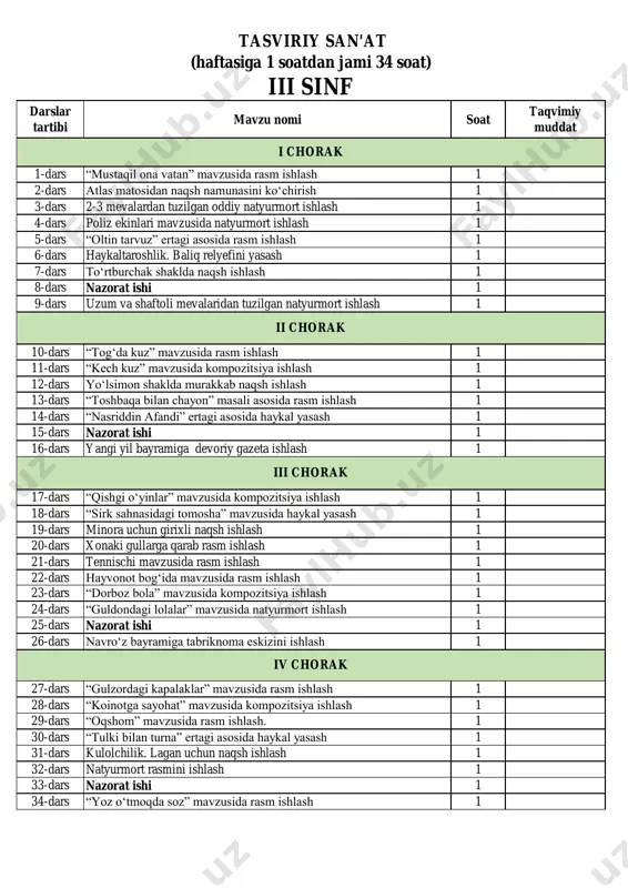3-sinf tasviriy san'at — PDF