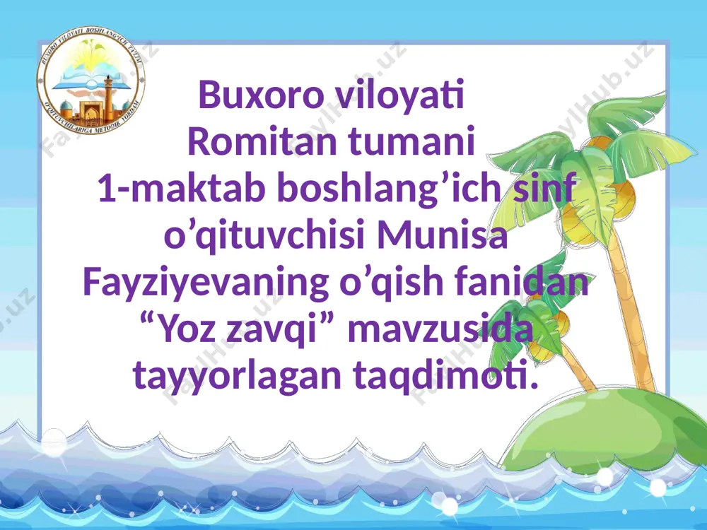 yoz zavqi 3-sinf — PPTX