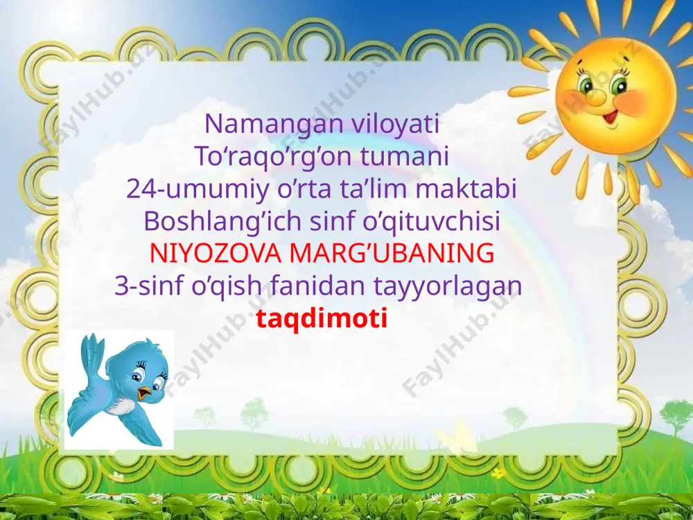 3-sinf niyozova — PPTX