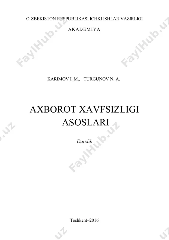 axborot xavfsizligi — PDF