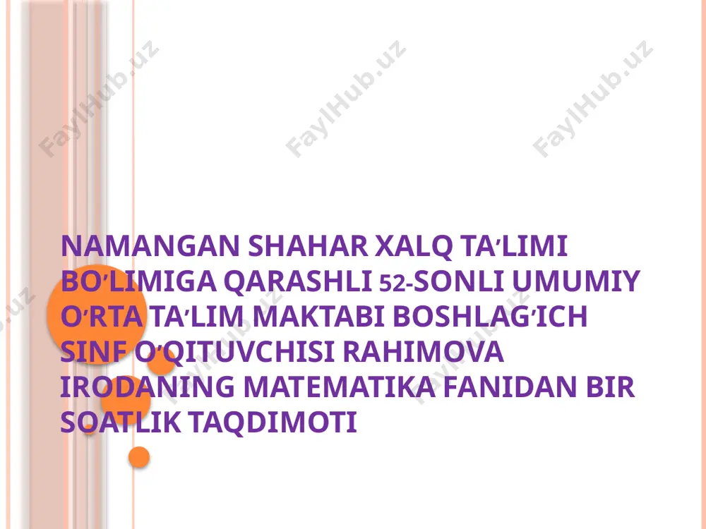 3-sinf matematika — PPTX