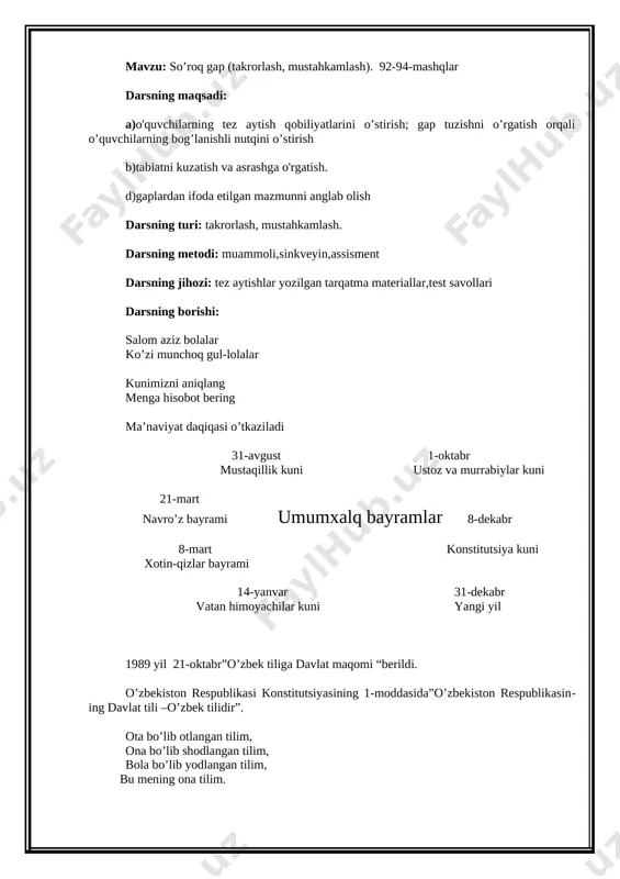 dars ishlanma (avtosoxranenniy) — DOCX