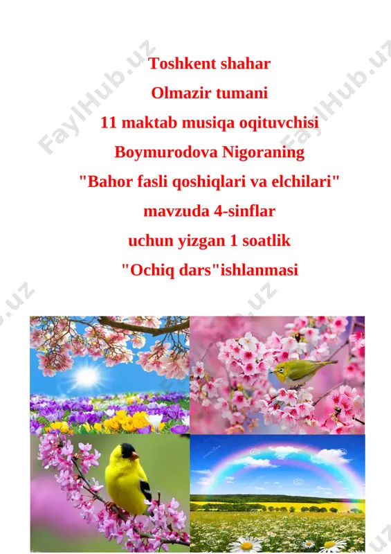 bahor dars ishlanma musiqa (3) — DOCX