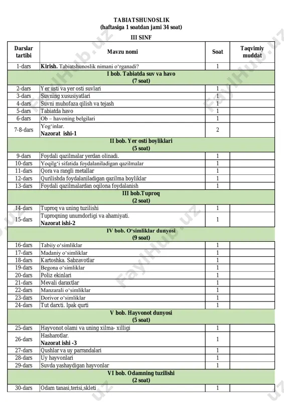 3-sunf tabiatshunoslik — PDF