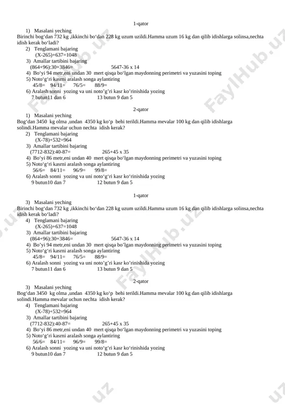 matematika iii-chorak nazorat ishi1 — DOCX
