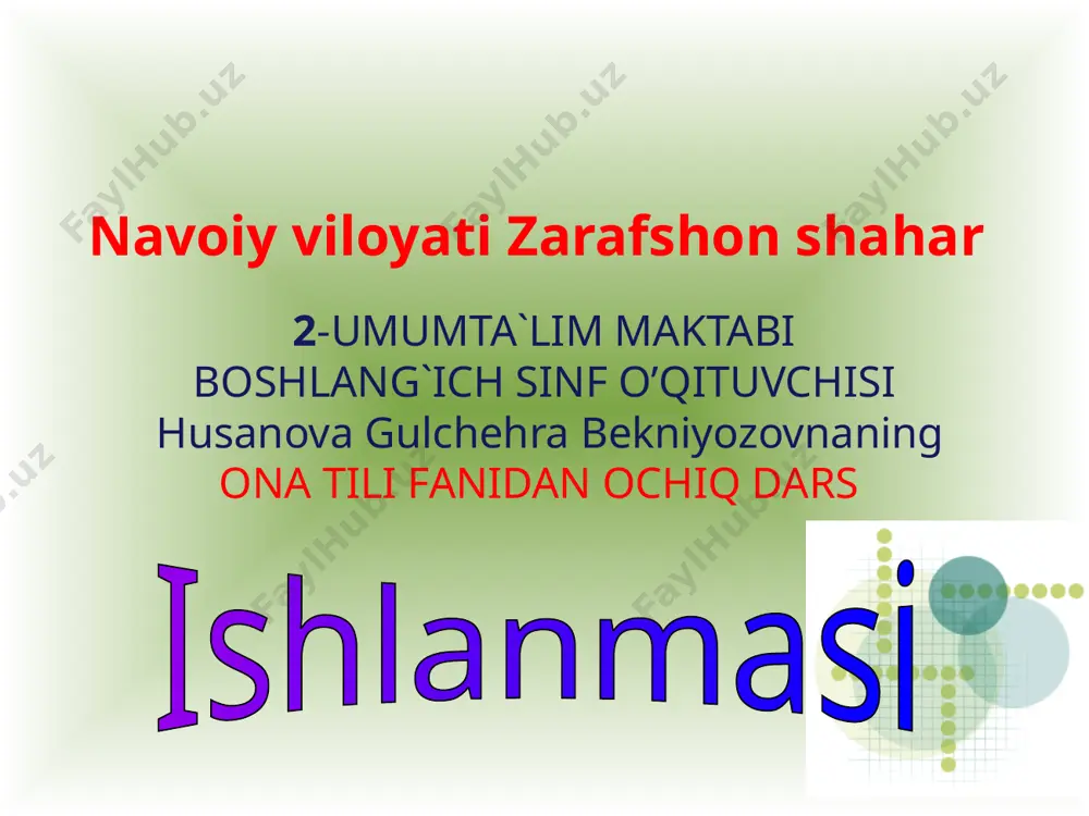 ochiq dars ona tili 3sinf soz turkumi — PPTX
