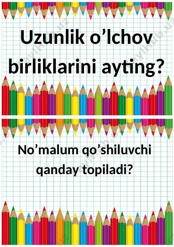 matematika fanidan tarqatma. — DOCX