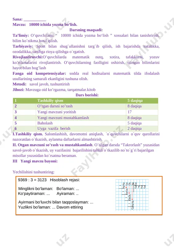 3-sinf matematika 3-chorak 2021 yil — DOCX