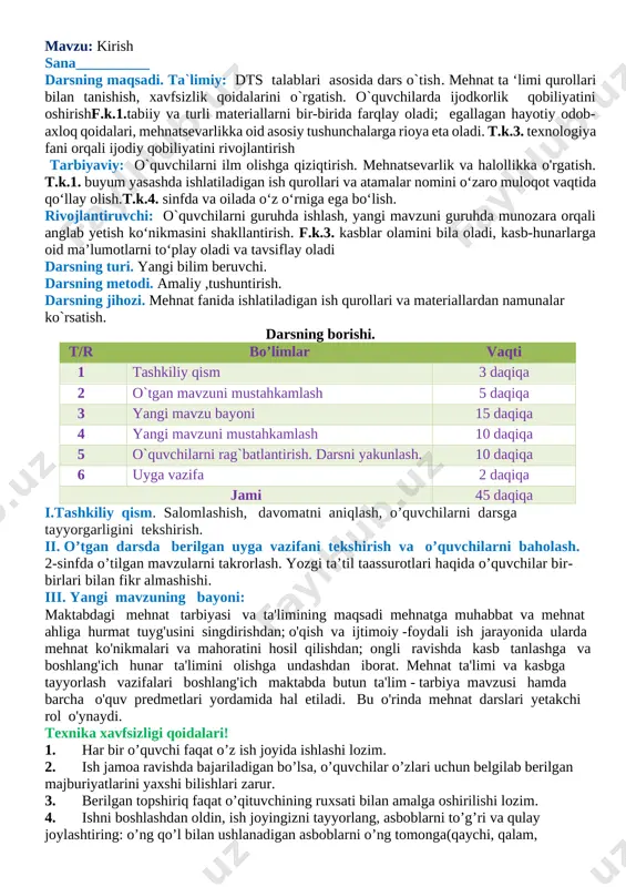 tenologiya_3_sinf_konspekt_2020_2021_o`quv_yili_uchun_yangi_to`liq — DOCX
