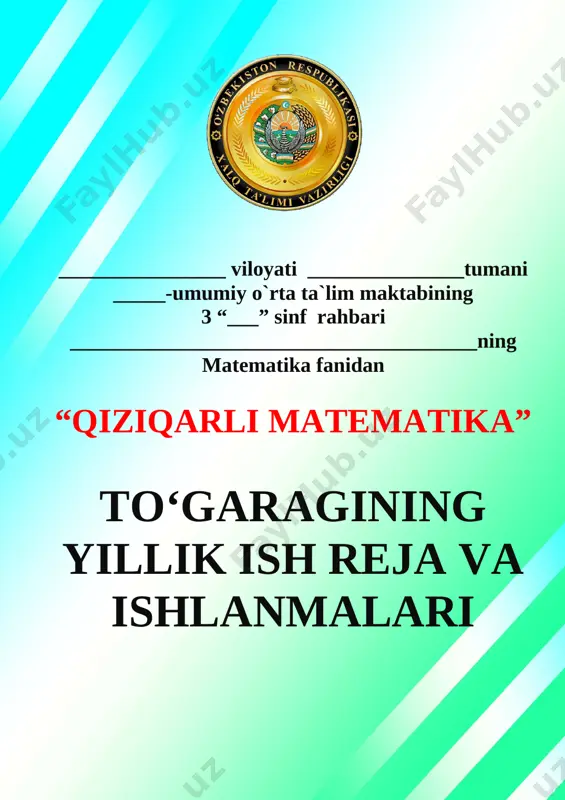 3-sinf qiziqarli matematika to'garak 2020-2021 — DOCX