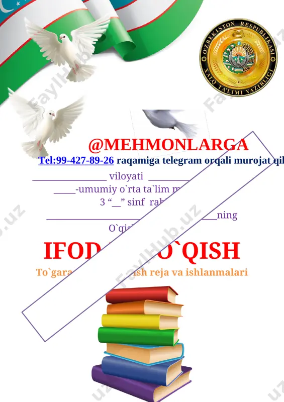 3-o'qish to'garak 2020-2021 yil uchun — DOCX